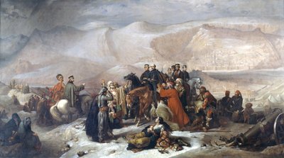 Die Kapitulation von Kars während des Krimkriegs am 28. November 1855, um 1860 von Thomas Jones
